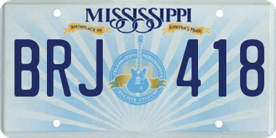 MS license plate BRJ418