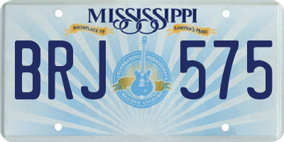 MS license plate BRJ575