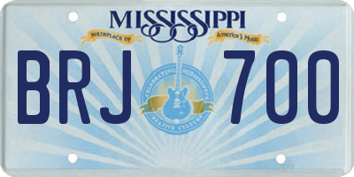 MS license plate BRJ700