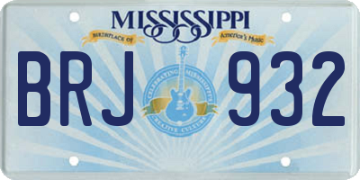 MS license plate BRJ932