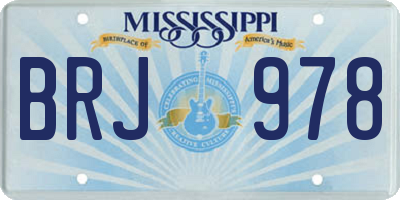 MS license plate BRJ978