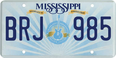 MS license plate BRJ985