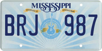 MS license plate BRJ987