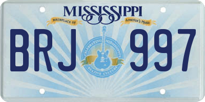 MS license plate BRJ997