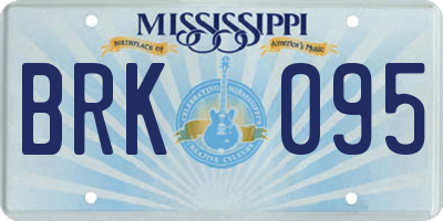 MS license plate BRK095