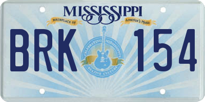 MS license plate BRK154