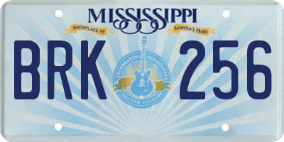 MS license plate BRK256