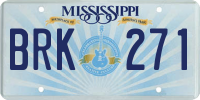 MS license plate BRK271
