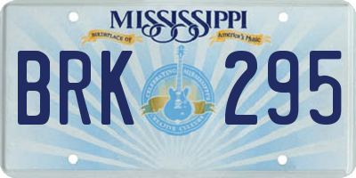 MS license plate BRK295