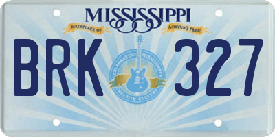 MS license plate BRK327