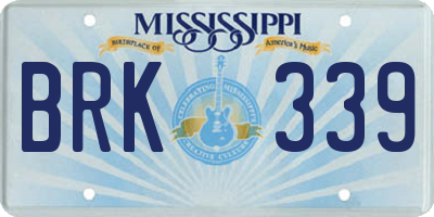 MS license plate BRK339