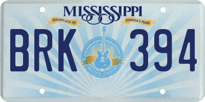 MS license plate BRK394