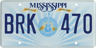 MS license plate BRK470