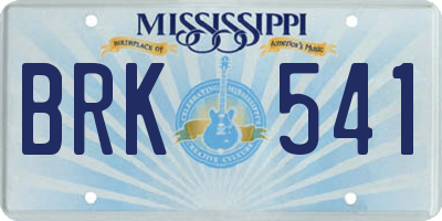 MS license plate BRK541