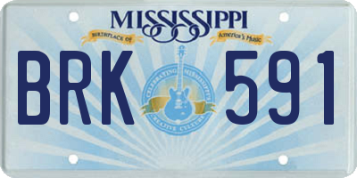 MS license plate BRK591