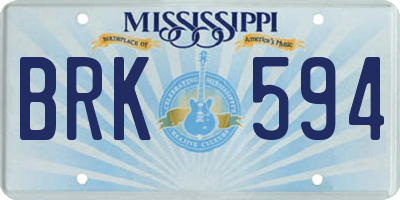 MS license plate BRK594
