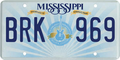 MS license plate BRK969