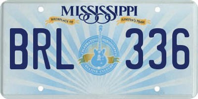 MS license plate BRL336