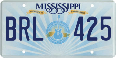 MS license plate BRL425