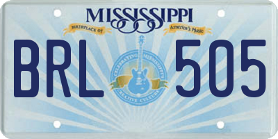MS license plate BRL505