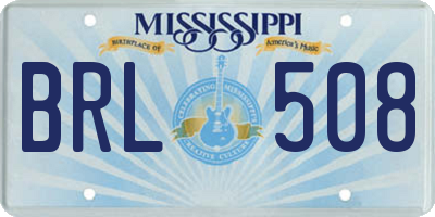 MS license plate BRL508