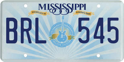 MS license plate BRL545