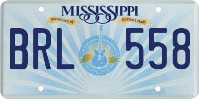 MS license plate BRL558