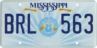 MS license plate BRL563