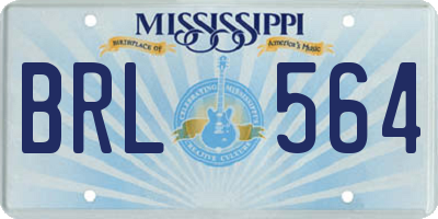 MS license plate BRL564