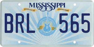 MS license plate BRL565