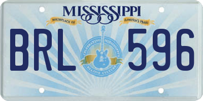 MS license plate BRL596