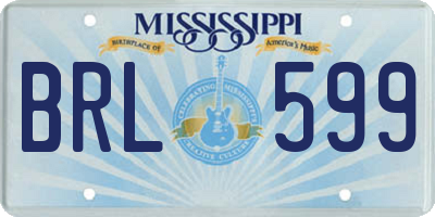 MS license plate BRL599