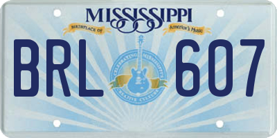 MS license plate BRL607