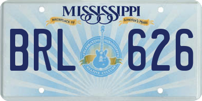 MS license plate BRL626
