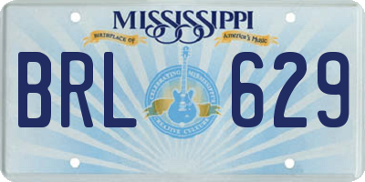 MS license plate BRL629