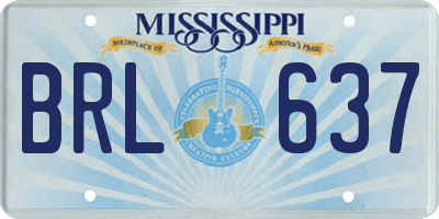 MS license plate BRL637