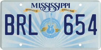 MS license plate BRL654