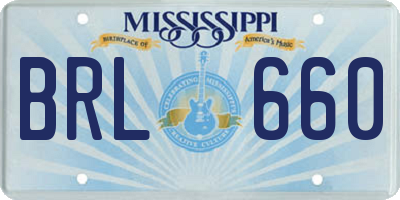 MS license plate BRL660