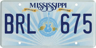 MS license plate BRL675