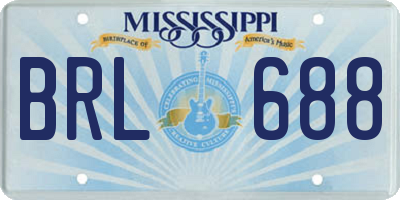 MS license plate BRL688