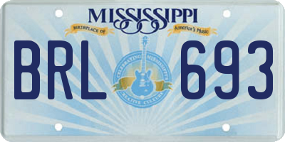 MS license plate BRL693