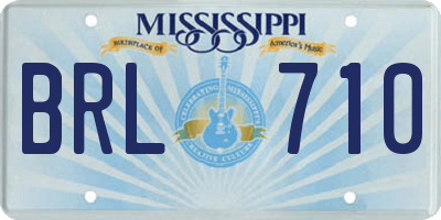 MS license plate BRL710