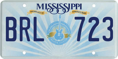 MS license plate BRL723