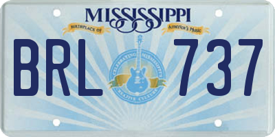 MS license plate BRL737