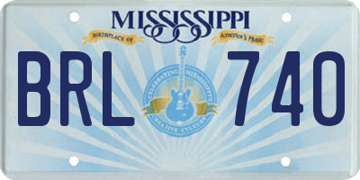 MS license plate BRL740