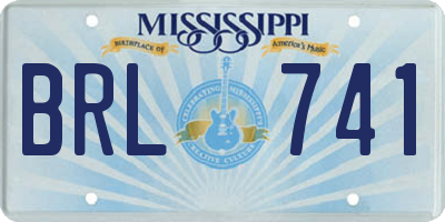 MS license plate BRL741