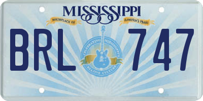 MS license plate BRL747