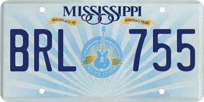 MS license plate BRL755