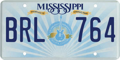 MS license plate BRL764