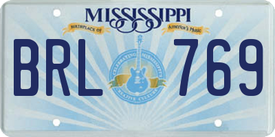 MS license plate BRL769